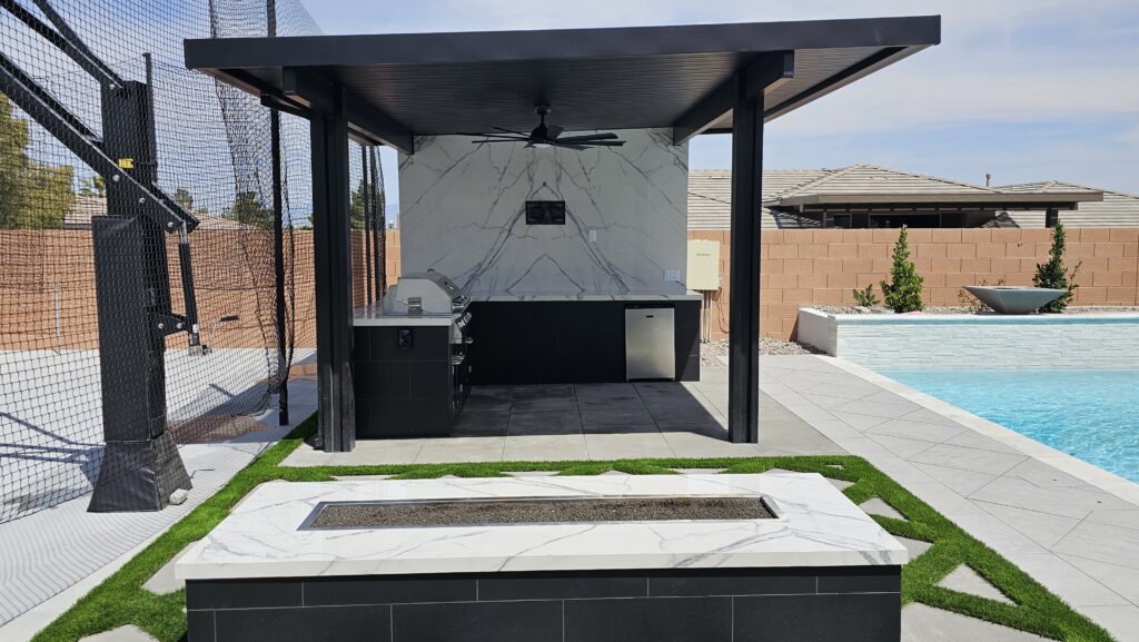 fire pit outdoor kitchen