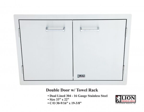 Lion Double Door with Towel Rack (L3322) - Image 3