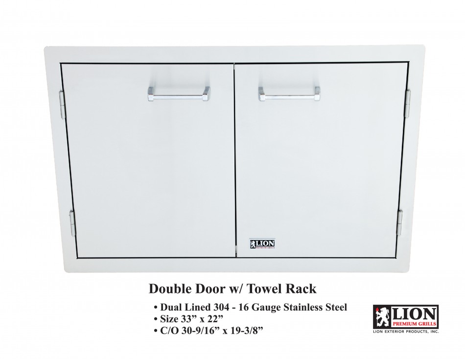 Lion Double Door with Towel Rack (L3322) - Image 3