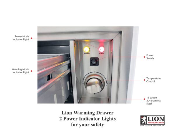 Lion Built-In Outdoor Warming Drawer (WD256103) - Image 2