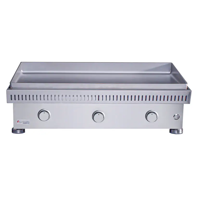 Le Griddle three-burner commercial stainless steel flat-top griddle
