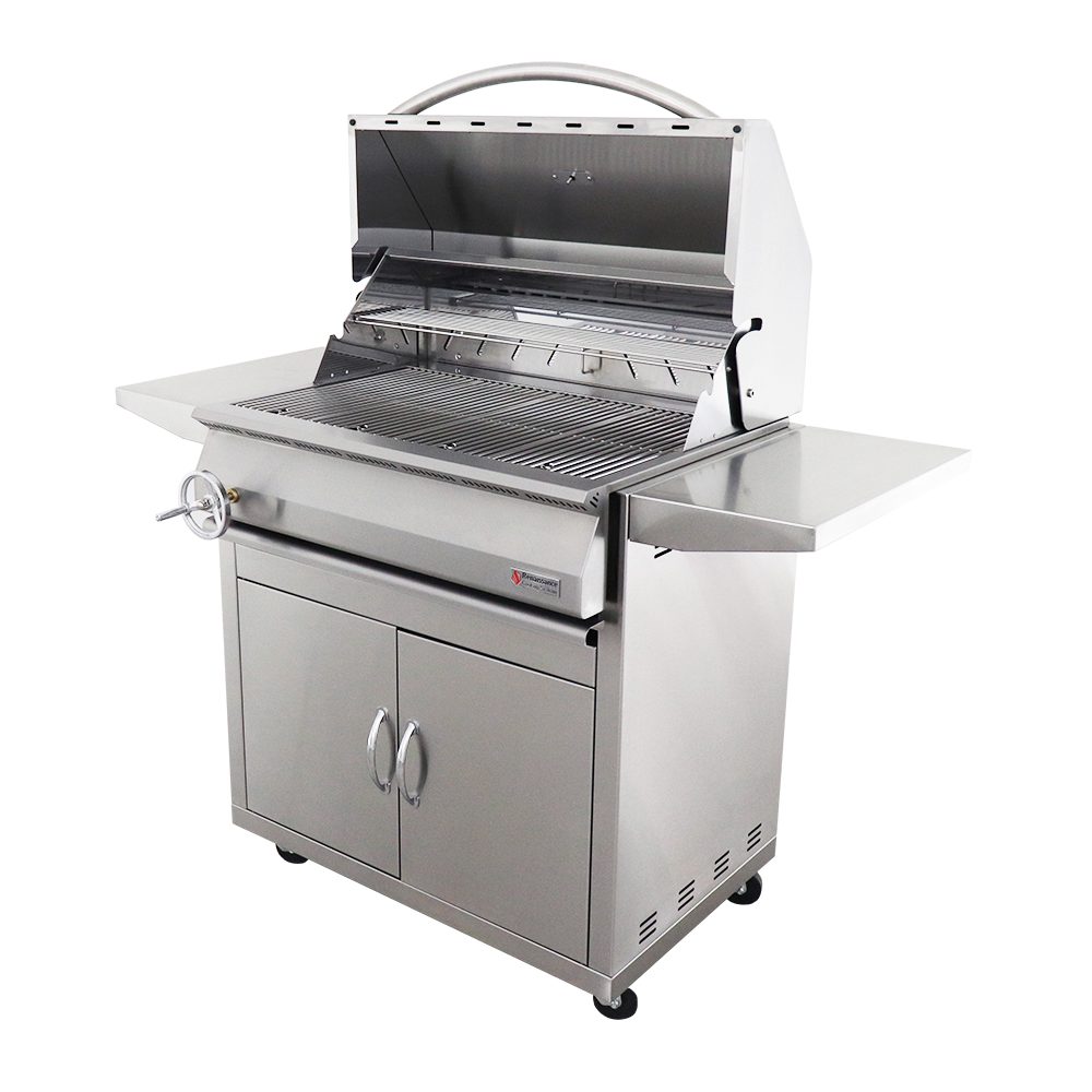 RCS 32" Premier Freestanding Charcoal Grill - RJCC32A CK w/ Cart & Gas Kit - Image 5