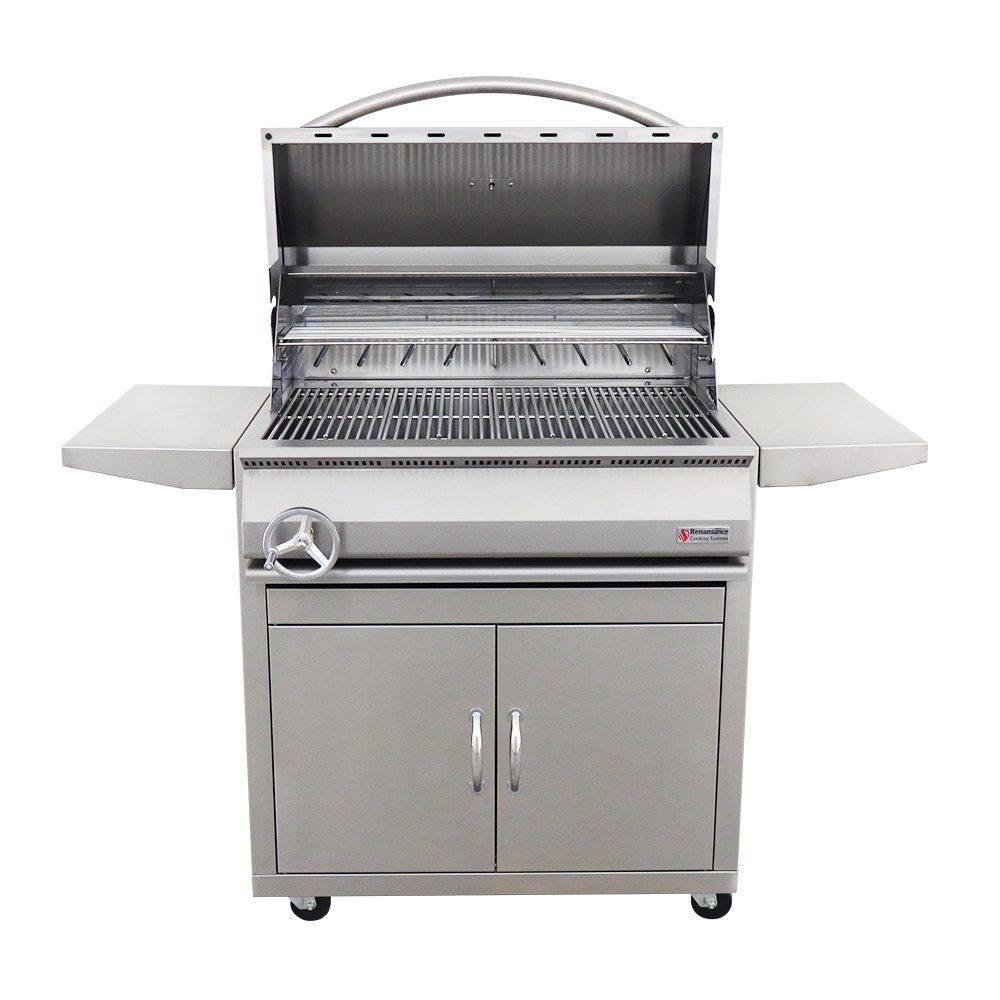 RCS 32" Premier Freestanding Charcoal Grill - RJCC32A CK w/ Cart & Gas Kit - Image 6