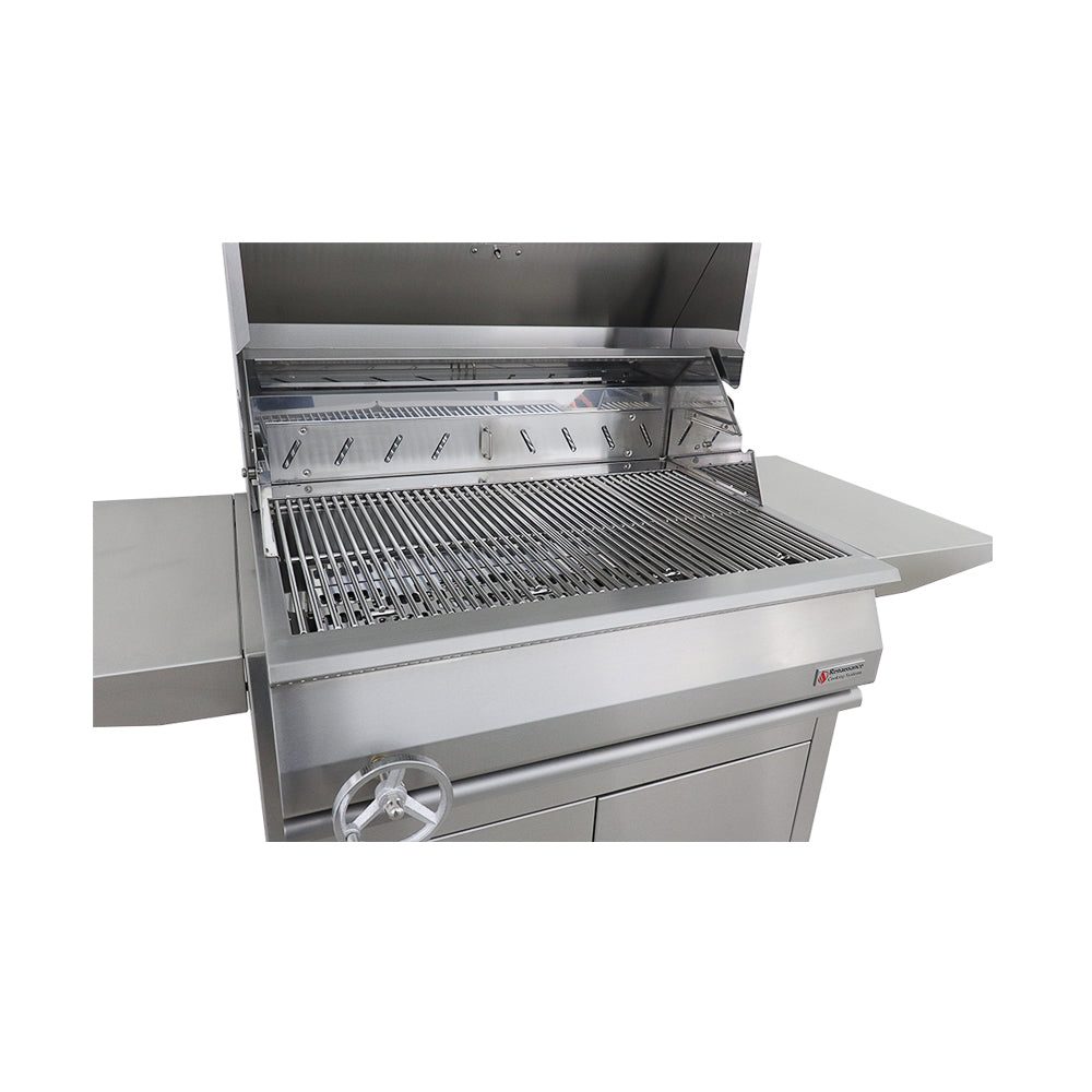 RCS 32" Premier Freestanding Charcoal Grill - RJCC32A CK w/ Cart & Gas Kit - Image 9