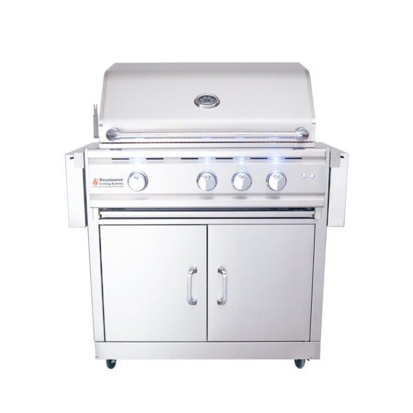 RCS 30" Cutlass Pro Freestanding Grill - RON30B CK w/ Cart & Gas Kit - Propane (LP)