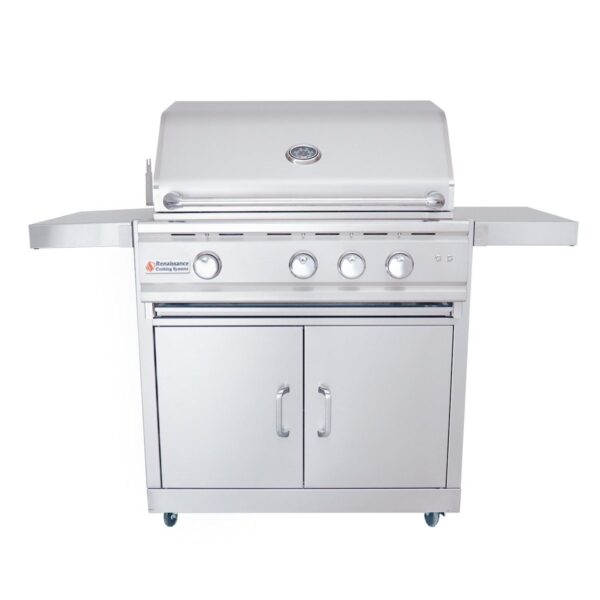 RCS 30" Cutlass Pro Freestanding Grill - RON30B CK w/ Cart & Gas Kit - Propane (LP)